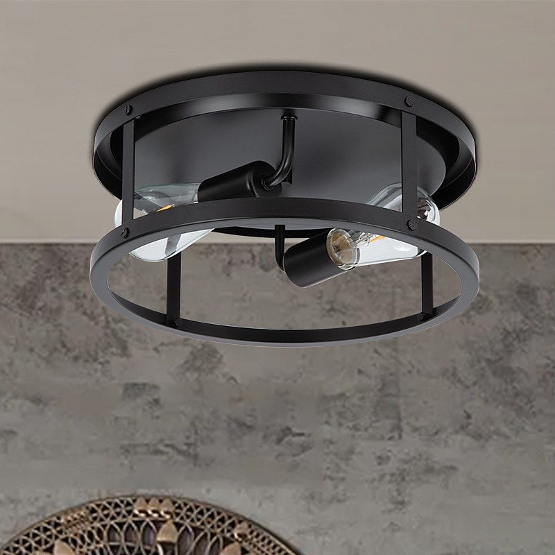 infälld taklampa, bondgårdsarmatur, taklampor målade rostskyddande svart för hall, entré, tvättstuga, etc 110-240v 2026 - $100.99 –P2