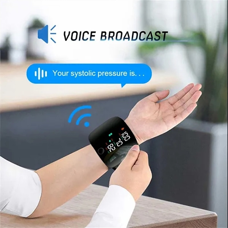 Rechargeable Voice Wrist Blood Pressure Monitor Digital Automatic Heart Rate