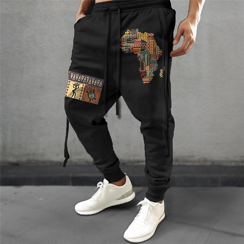 Etno Bandana Print Vinobraní Na běžné nošení Pánské 3D tisk Tepláky Běžci Kalhoty Venkovní ulice Běžné / Denní Polyester Černá Námořnická modř Zelená S M L Středně vysoký pas Pružnost Kalhoty 2025 - $25.99 –P4