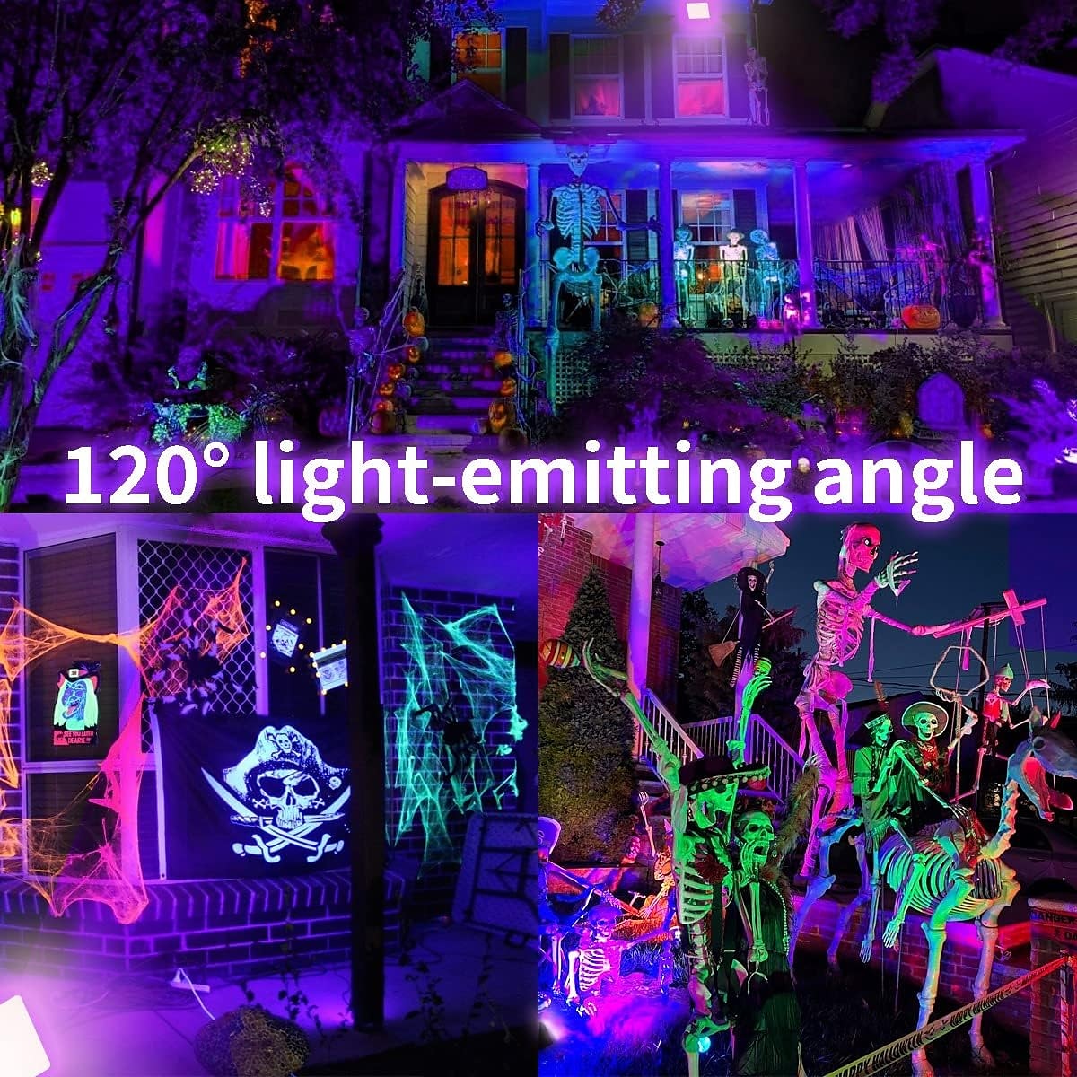 2025年 LEDブラックライト 30W 60W 120W UVフラッドライト395nm-405nm IP66防水高出力ブラックライトスイッチ付きプラグ(59インチ)パーティーやステージUVレジン硬化ペイント用ハロウィン用  コレクション – $65.99 –P7