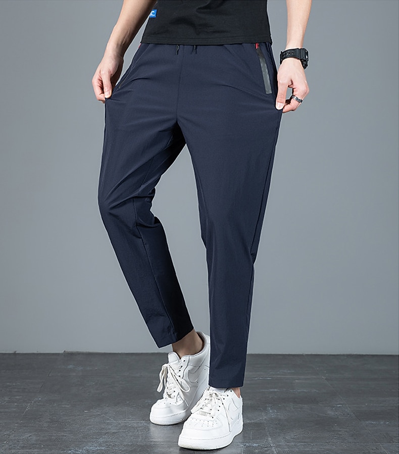 Per uomo Pantaloni Pantaloni casual Pantaloni elasticizzati A cordoncino Vita elastica Tasca con cerniera Tinta unica Asciugatura rapida Giornaliero Abbigliamento di strada Classico Casuale / sportivo del 2026 a $14.99 –P6