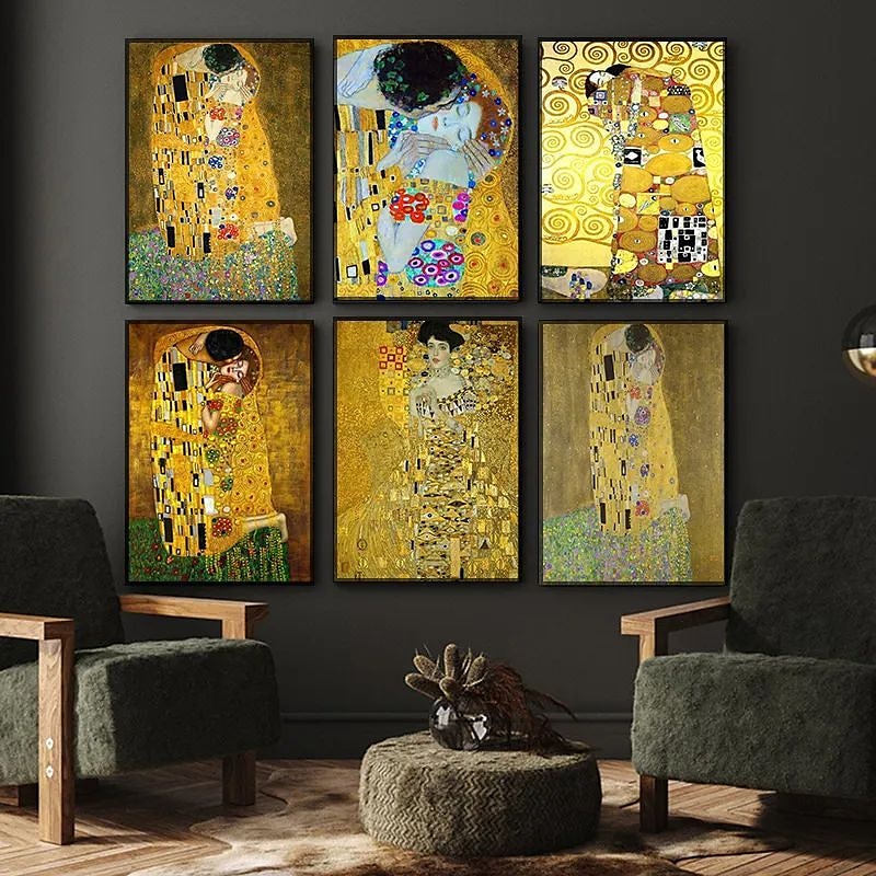 célèbre toile d'art mural gustav klimt le baiser adele bloch bauer impressions et affiches photos peinture en tissu décoratif pour salon photos sans cadre de 2025 ? $17.49 –P1