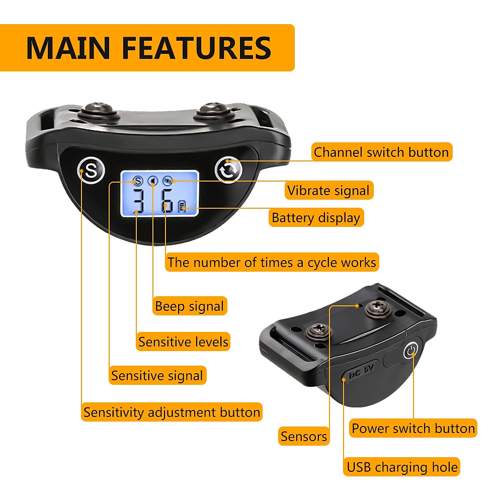 2025年 犬と猫のための自動無駄吠え防止首輪 ビープ音振動 IP65 防水 LCD スクリーンディスプレイ 調整可能な感度 長いスタンバイ時間  コレクション – $41.99 –P3