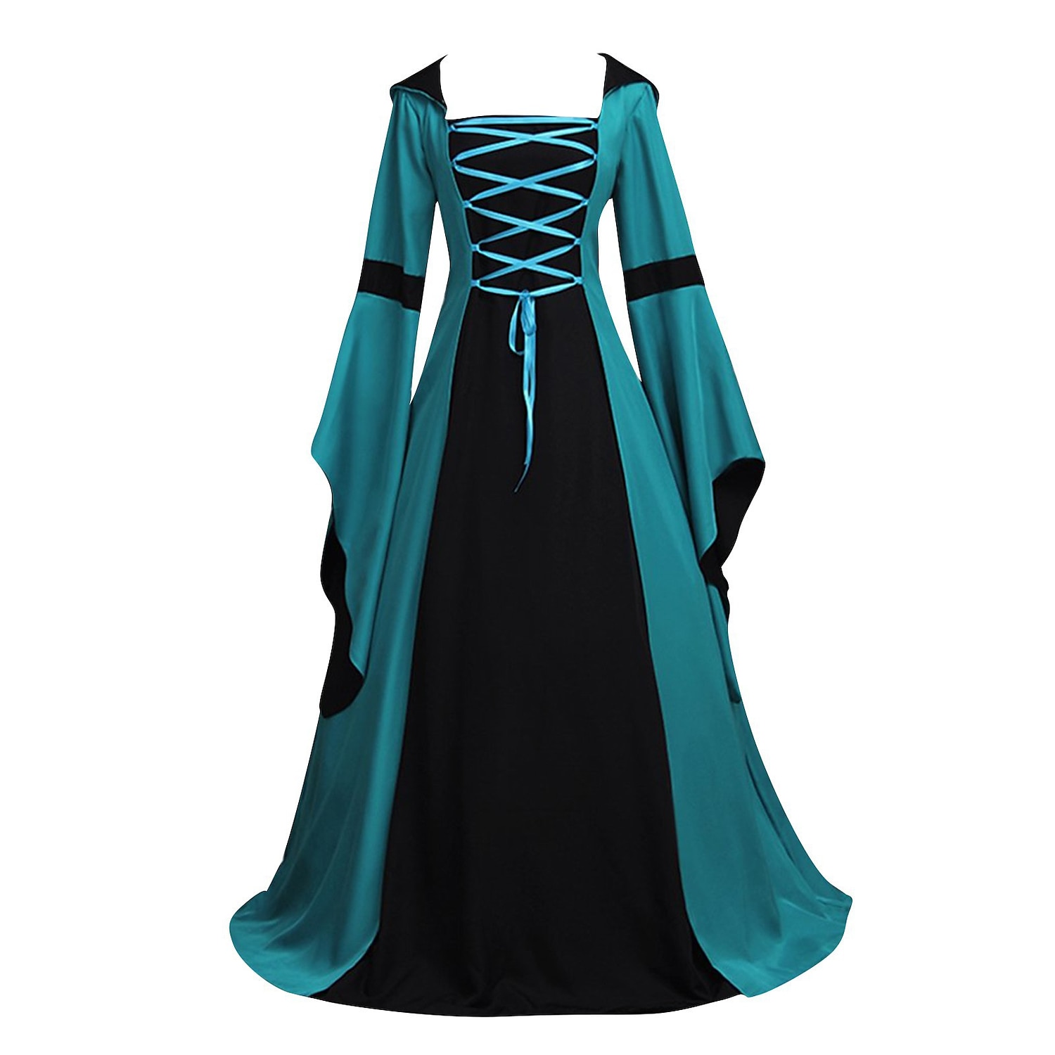 Retro Vintage Medieval Renaissance Dress Viking Elven Color Block Women's Celtic Fantasy Royal Halloween Carnival Masquerade LARP Adults' Dress 2025 - $56.99 –P7