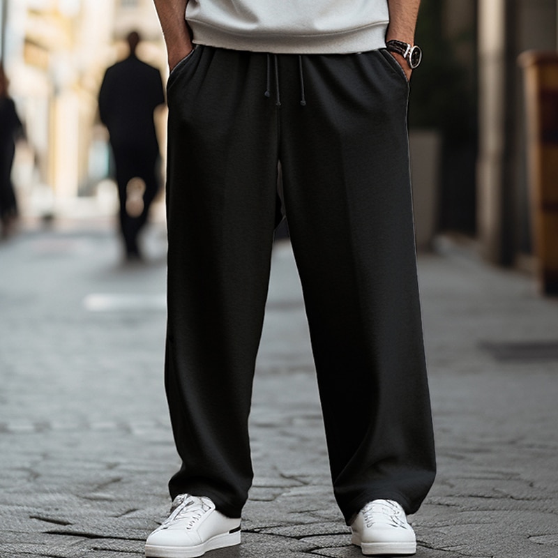 Homens Calças Esportivas Corredores Calça de moletom com pernas largas Calças Bolsos Com Cordão Cintura elástica Tecido Conforto Respirável Ao ar livre Diário Para Noite Moda Casual Preto Cinzento de 2025 por $25.99 –P3