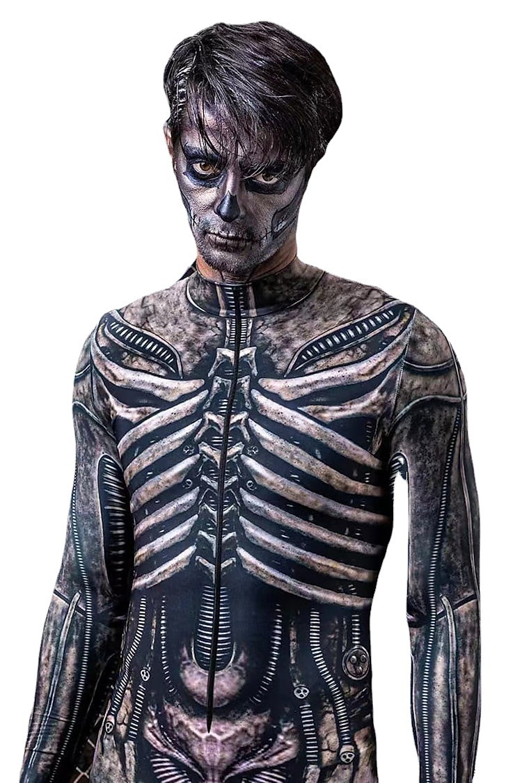 Skeleton Skull Carnival Costume Full Body Suit Cosplay Costume Bodysuits Adults' Men's Cosplay Performance Party Halloween Carnival Masquerade Mardi Gras Easy Carnival Costume 2025 - $32.99 –P5