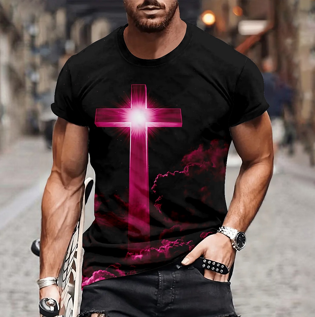 Per uomo Manica Corta maglietta Stampa 3D Girocollo Camicia Casual Viola scuro Erica grigia Nero Estate Abbigliamento Normale S M L XL XXL XXXL del 2025 a $17.99 –P3