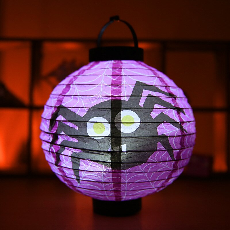 Halloween Paper Lantern Pumpkin Bat Spider Skeleton Castle LED Lantern Light for Indoor Outdoor Halloween Party Decor 2025 - $9.49 –P14