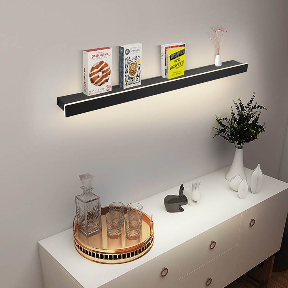 Mensola per lampada da parete lunga minimalista, lampada da parete moderna a LED 60/80/100/120 cm, comodino, camera da letto, soggiorno, applique da parete per interni in alluminio, applique 110-240 V del 2025 a $99.99 –P2