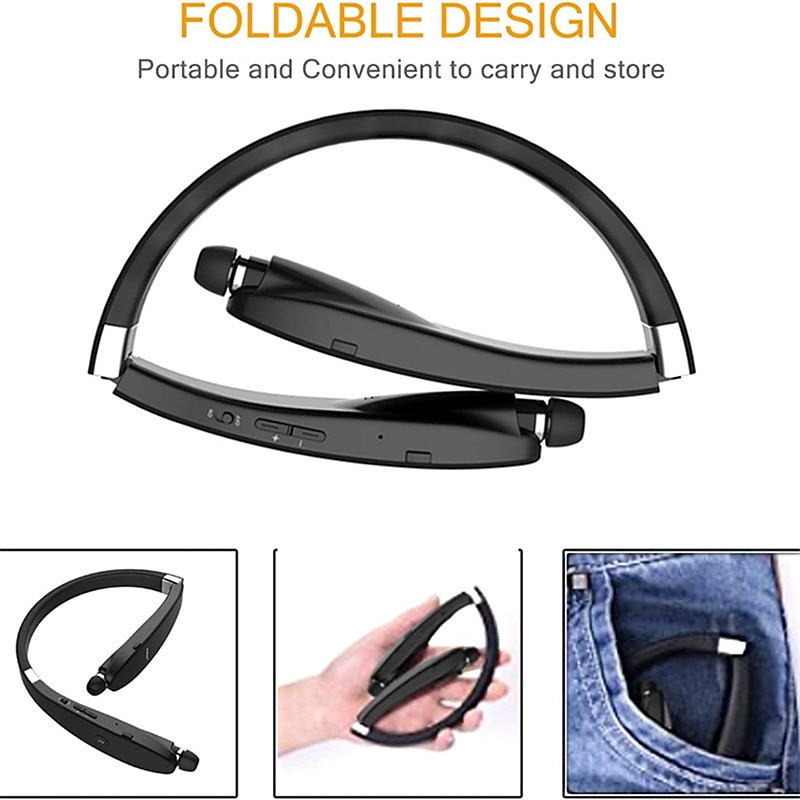 Foldable Bluetooth Headset Lightweight Retractable Bluetooth Headphones for Sports&Exercise Noise Cancelling Stereo Neckband Wireless Headset 2025 - $53.99 –P2