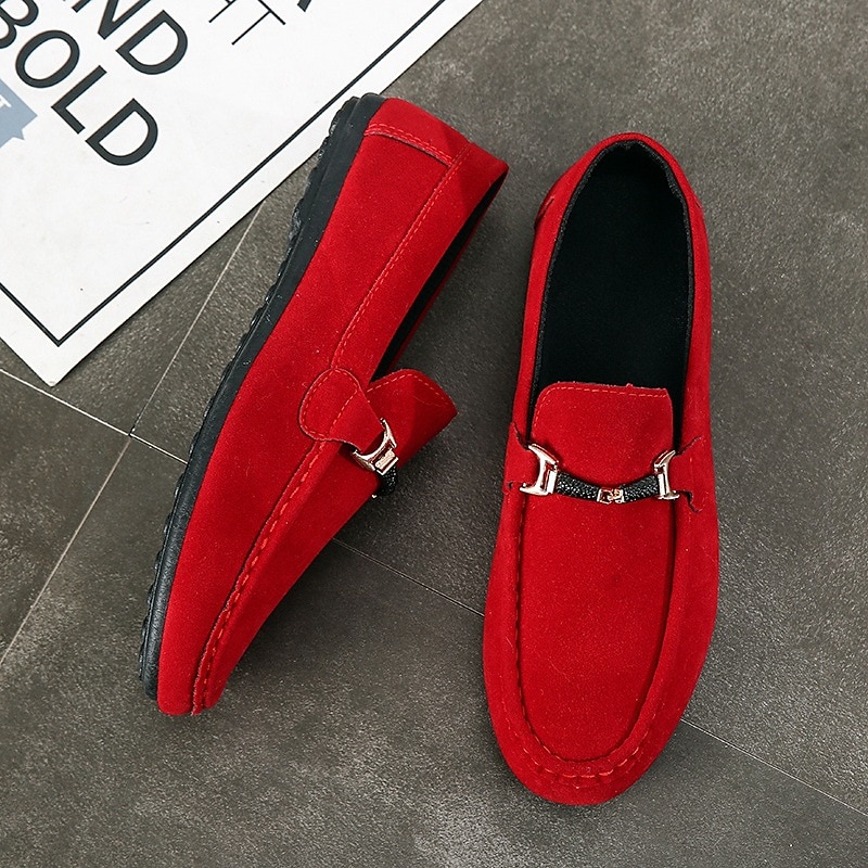 Męskie Mokasyny i buty wsuwane Komfortowe buty Spacery Zabytkowe Codzienny Na zewnątrz Codzienny Skóra Ciepłe Wzrost Zwiększenie Wygodny Sznurowane Czarny Czerwony Zima 2025 - $32.99 –P2