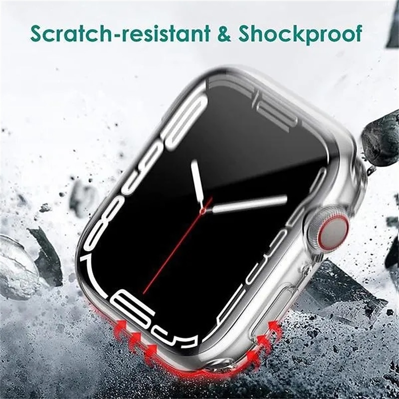 Совместим с Apple Watch Series 8 7 45mm / Series 8 7 41mm / Series 6 5 4 SE 44mm / Series 6 5 4 SE 40mm / Series 3 2 1 42mm Все вокруг защитное Защита от удара ТПУ Часы Крышка 2025 - $6.99 –P7