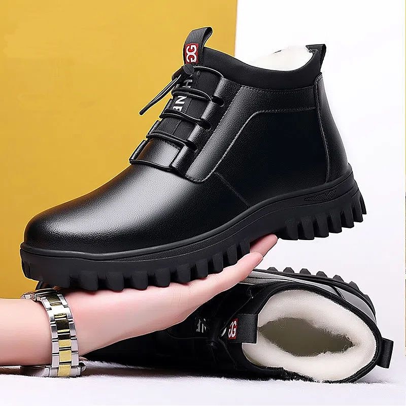 Herren Stiefel Winterstiefel Fleece-Futter Wanderschuhe Geschäftlich Brautkleider schlicht Täglich PU Wasserdicht Warm Stiefeletten / Stiefeletten Schnürsenkel Schwarz Winter 2025 - $32.99 –P5