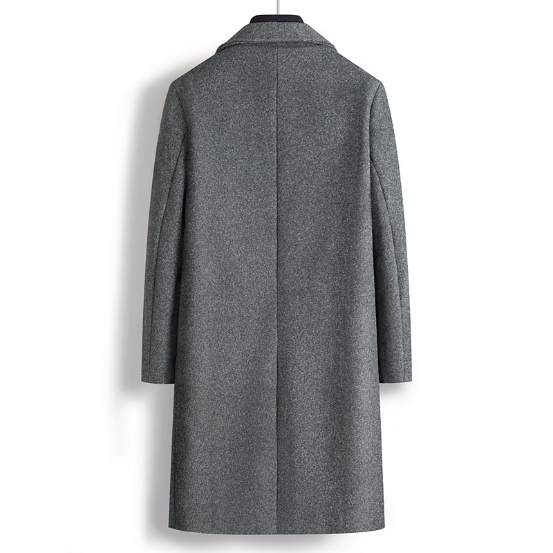 Herr Vinterkappa Rock Peacoat Utomhus Dagliga kläder Höst vinter Polyester Håller värmen Vattentät Ytterkläder Kläder Mode Streetwear Slät Kavajslag Dubbelknäppt 2025 - $80.99 –P12
