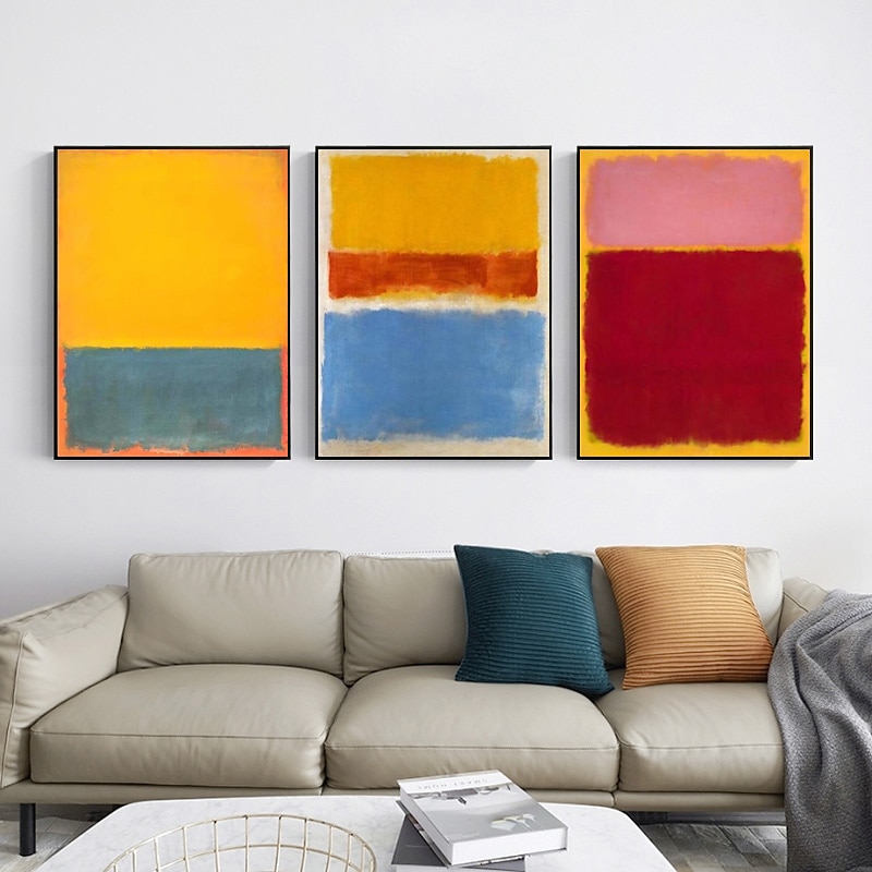 1 pezzo segni rothko tela arte della parete dipinta a mano opera d'arte pittura immagine per ufficio camera da letto casa decorazione moderna tela arrotolata (senza cornice) del 2025 a $75.99 –P3