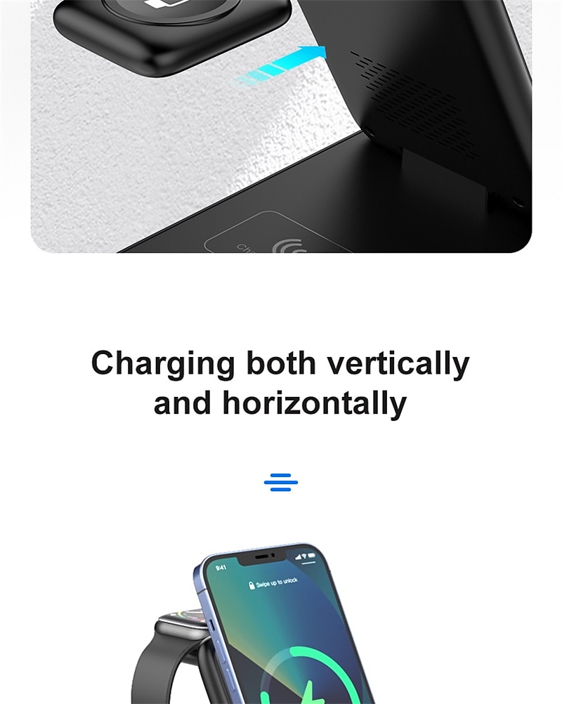 3 in 1 Foldable 15W Fast Wireless Charger Stand For iPhone 14 13 12 Pro Max Apple Watch Airpods Pro Wireless Charging Station 2025 - $36.99 –P14