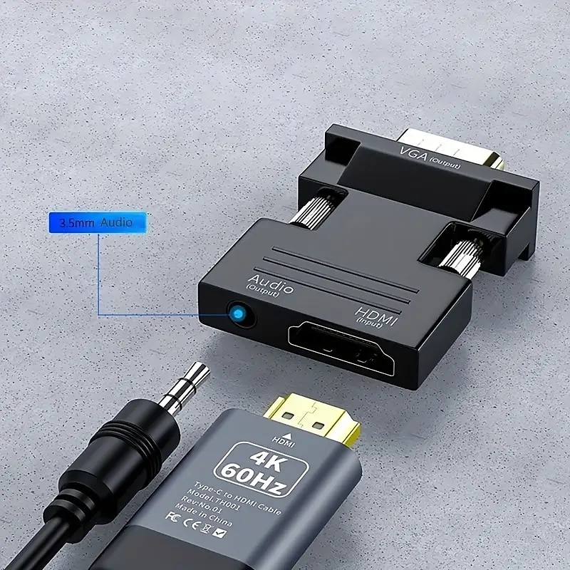 HDMI To VGA Adapter Converter With 3.5mm Audio Input Male VGA To Female HDMI Converter 1080P For Laptop PC Monitor Projector HDTV Chromebook Xbox 2025 - $9.99 –P6
