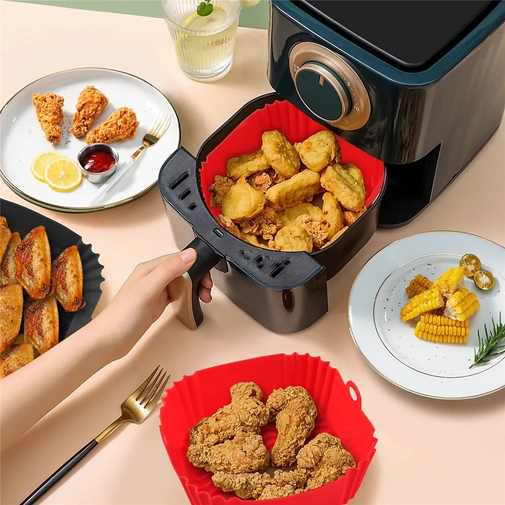 2 Pack Air Fryer Silicone Pot, Food Safe Nonstick Air Fryer Silicone, Heat Resistant, Easy Clean, Reusable Replacement Flammable Parchment Liner, Suitable for Fryer, Oven, Microwave 2025 - $13.99 –P11