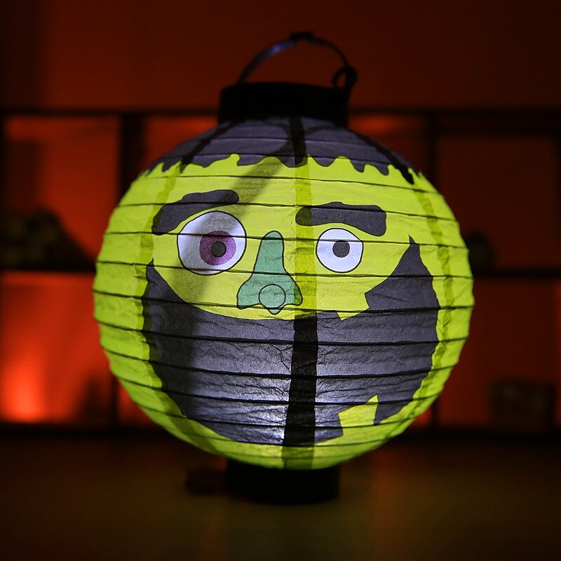 Halloween Paper Lantern Pumpkin Bat Spider Skeleton Castle LED Lantern Light for Indoor Outdoor Halloween Party Decor 2025 - $9.49 –P15