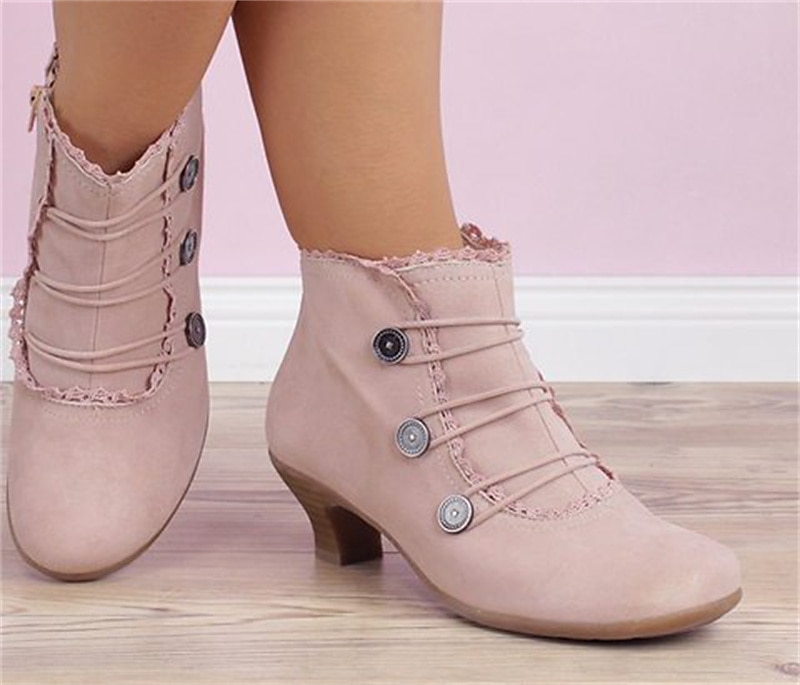 Women's Victorian Black Lace-Trimmed Button Ankle Boots - Perfect for Vintage Themed Events and Casual Elegance 2025 - $42.99 –P6