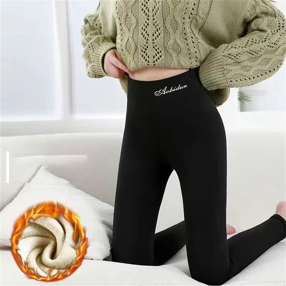 Per donna Ghette Di tendenza Streetwear Lunghezza intera Vita alta Alfabetico Vita elastica Molto spesso Tenere al caldo Morbido Comodo Media elasticità Esterno Giornaliero Da tutti i giorni Grigio del 2025 a $15.99 -P3