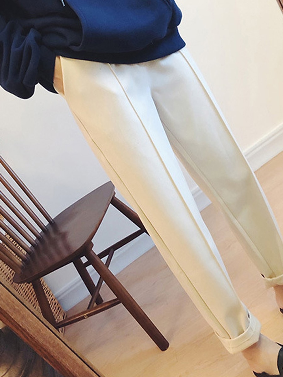 Per donna Pantaloni Eleganti Pantaloni in Pile Dritto Moda Streetwear Lunghezza intera Vita media Tinta unica Tasca Comodità Traspirabilità Morbido Micro-elastico Vacanza Streetwear Quotidiano Nero del 2026 a $29.99 –P3