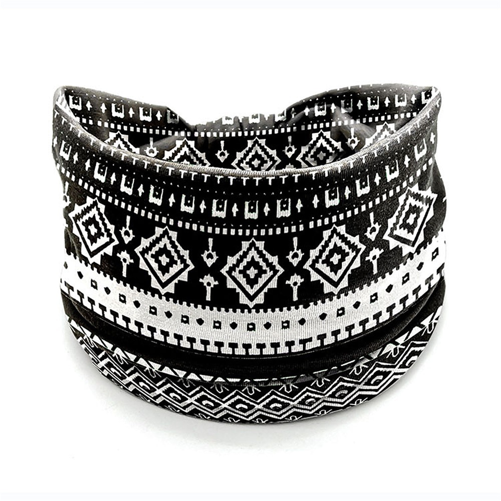 Ethnic Style Floral Headband Bohemian Headband Sports Headband Sweat Absorbing Headband Women's Anti Sweat Wide Headscarf 2025 - $6.99 –P1