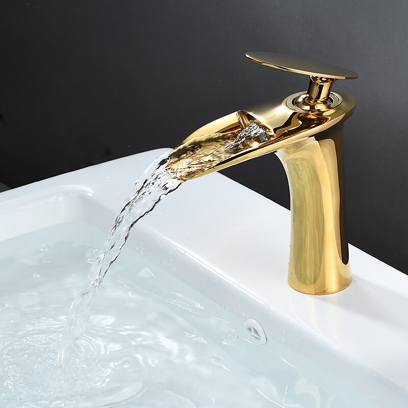 بالوعة الحمام الحنفية - شلال مطلي / طلاء ملون في وسط التعامل مع واحد ثقب واحدBath Taps 2025 - $105.99 –P5