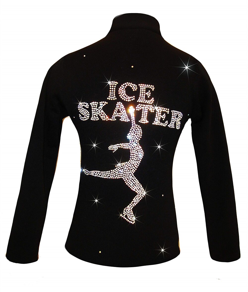 Figure Skating Fleece Jacket Women's Girls' Ice Skating Jacket Top White Red Blue Stretchy Training Competition Skating Wear Thermal Warm Crystal / Rhinestone Long Sleeve Ice Skating Figure Skating 2025 - $49.99 –P3