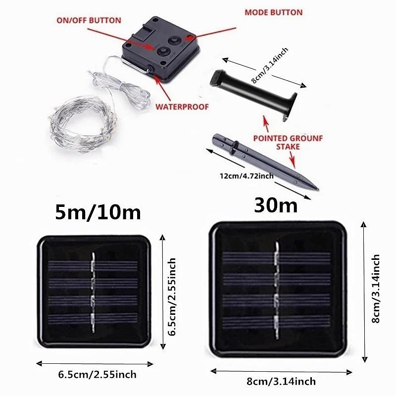1pcs 50/100/300leds Halloween Solar Lights, Outdoor Fairy Garland String Lights, Waterproof Garden Festoon Lamp, Halloween Yard Patio Party Decoration 2026 - $21.99 –P3
