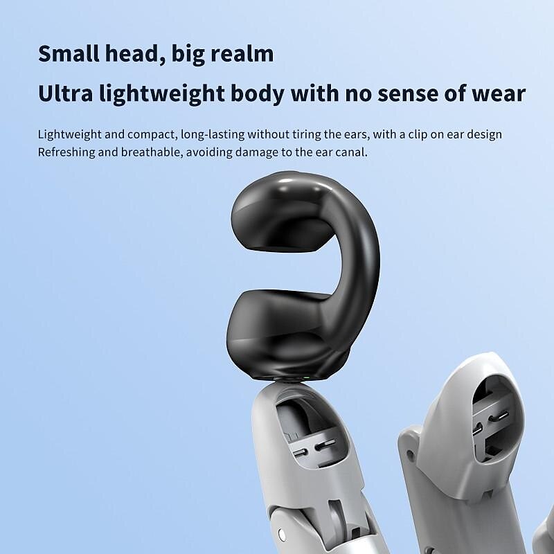 1PC Painless Wear Ear-clip Single Ear Earphone Wireless Bluetooth5.3 Earbuds with Microphone 2025 - $11.99 –P4