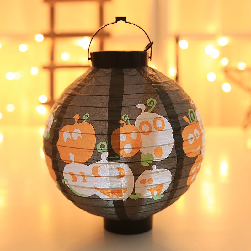 Halloween Paper Lantern Pumpkin Bat Spider Skeleton Castle LED Lantern Light for Indoor Outdoor Halloween Party Decor 2025 - $9.49 –P16