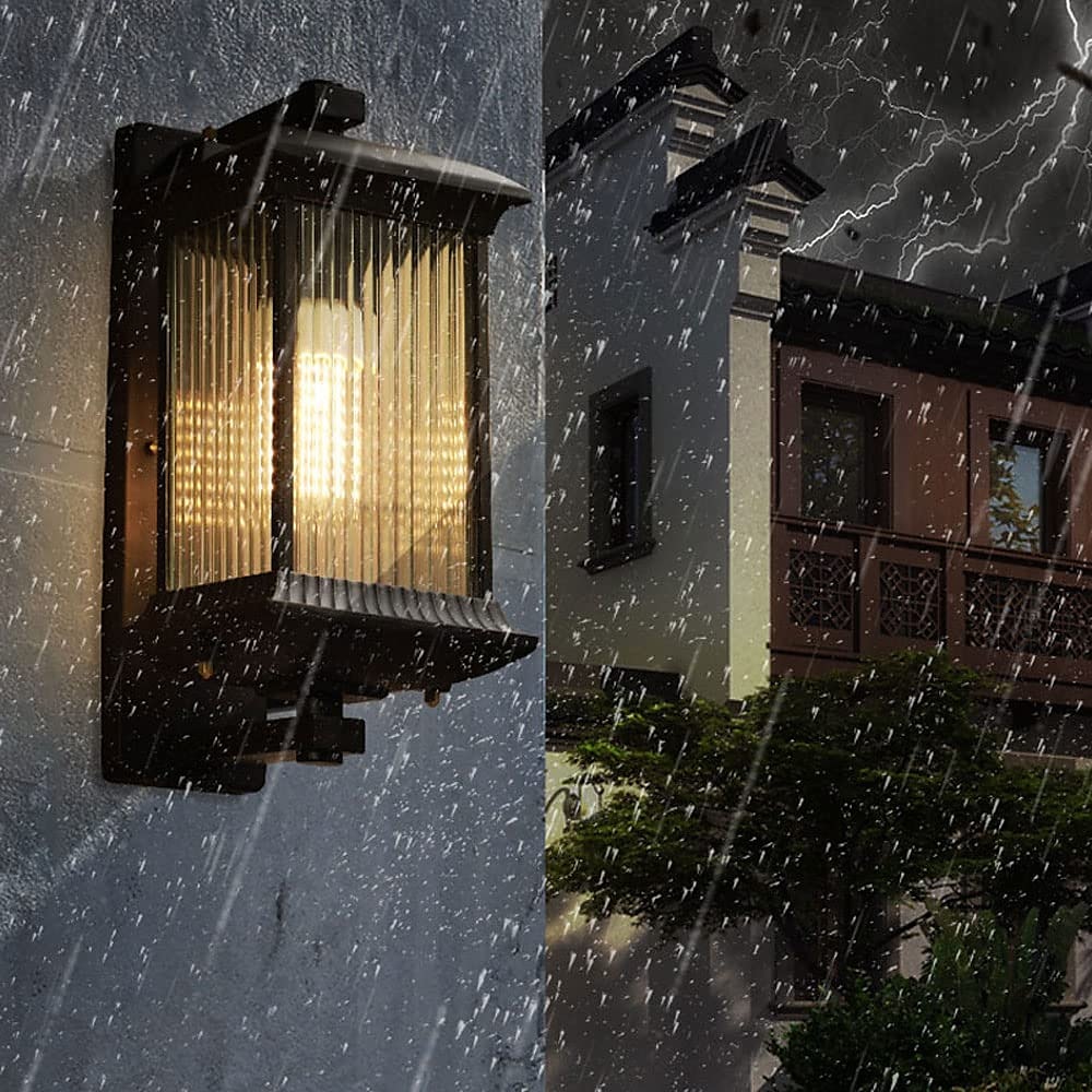 applique da parete a led apparecchio di illuminazione per interni ed esterni lanterna esterna impermeabile ip65 alluminio antiruggine lanterna in vetro lampada da parete lanterna cortile giardino del 2025 a $175.99 –P1
