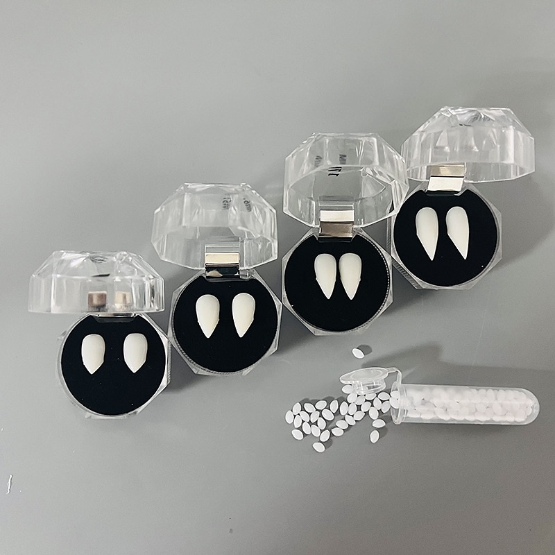 Vampire Fangs White Scary Costume Zombie Dentures Cosplay Costume Accessories Prank Toys Party Props Halloween 2025 - $14.49 –P3
