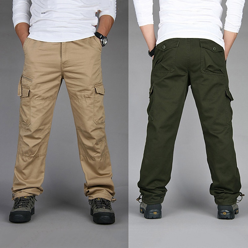 Per uomo Pantaloni cargo Pantaloni tattici Pantaloni Compatto Pantaloni da lavoro Multi tasca Gamba dritta Liscio All'aperto Sport Lunghezza intera Ufficio Sport Sportivo Sport Nero Giallo del 2025 a $30.99 –P3