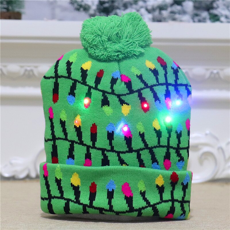 LED Christmas Hat Light Up Christmas Hat Unisex Knitted Beanie Holiday Hat Santa Claus Christmas Gifts Decoration 2026 - $15.99 –P14