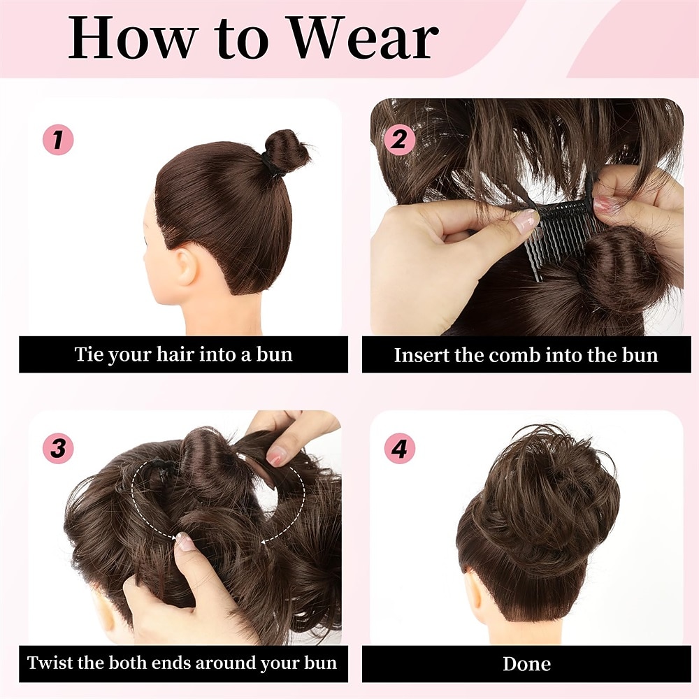 Chignons Knot Clip-in Synthetisch haar Haar stuk Haarextensies Gekruld Feest Alledaagse kleding Feesten & Uitgaan A1 A2 A3 2026 - $16.49 –P6