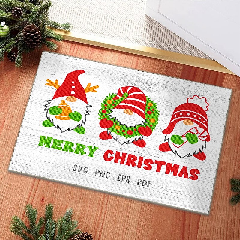 Weihnachts-Fußmatte, weihnachtlicher Willkommensteppich für die Dekoration der Haustür, Badezimmerteppich, Fußpolster, Eingangsbereich 2025 - $10.99 –P1