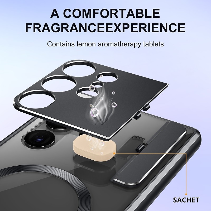 Phone Case For Samsung Galaxy S25 Ultra S24 Ultra S23 Ultra S22 Ultra Back Cover Magnetic Adsorption Ultra Thin Case with Stand Holder Slim Translucent Transparent PC Metal 2025 - $29.99 –P1