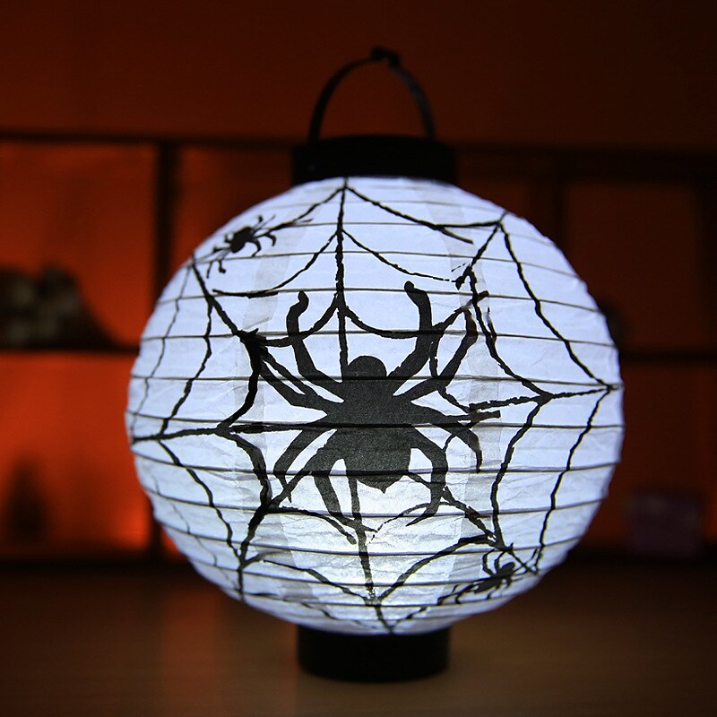 Halloween Paper Lantern Pumpkin Bat Spider Skeleton Castle LED Lantern Light for Indoor Outdoor Halloween Party Decor 2025 - $9.49 –P10