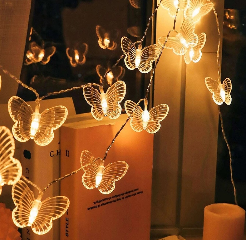 Christmas Butterfly Fairy String Lights 1.5m 10LED 3m 20LED Battery Powered  Garland Lights New Year Christmas Tree Holiday Wedding Garden Home Party  Decoration 2024 - $4.99
