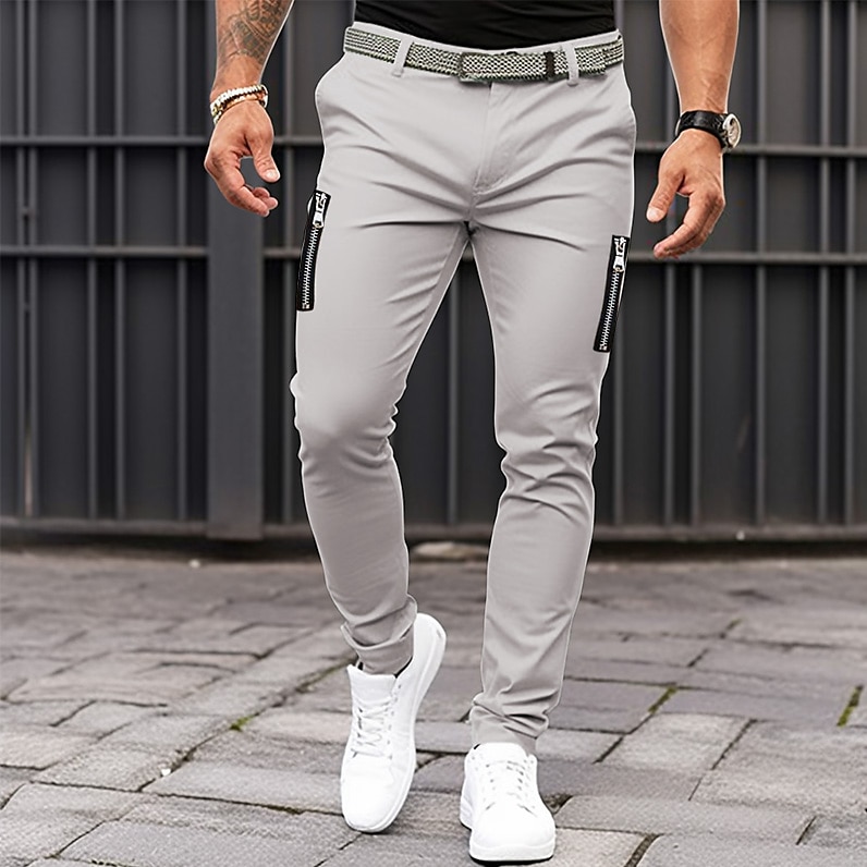 Homme Pantalon Chino pantalon été Pantalons décontractés Zippé Plein Confort Respirable Casual du quotidien Vacances Mode basique Noir Kaki de 2026 ? $25.99 –P11