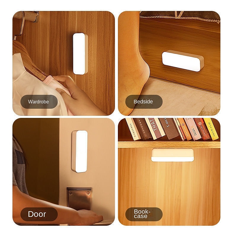 Wall-Mounted Reading Light, Stick On Bunk Bed Lamp Light, Magnetic Mounted Under Cabinet Lighting Rechargeable Battery Operated, Wireless LED Closet Kitchen, Portable Makeup Mirror 2025 - $11.99 –P5
