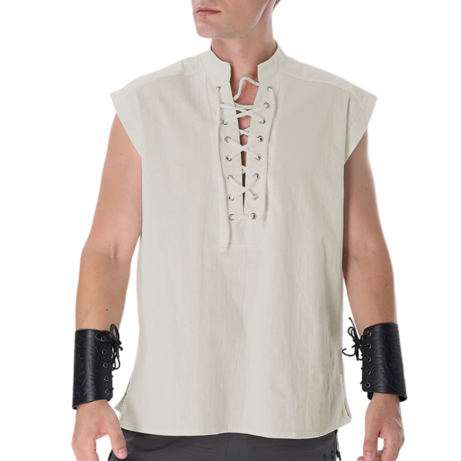 Retro / vintage Keskiaika Renessanssi Liivi T-paita Merirosvo Viikinki Naamiaispuku Miesten Merirosvo Halloween Karnevaali Naamiaiset LARP Aikuisten Pusero Kevät kesä 2026 - $25.99 –P5