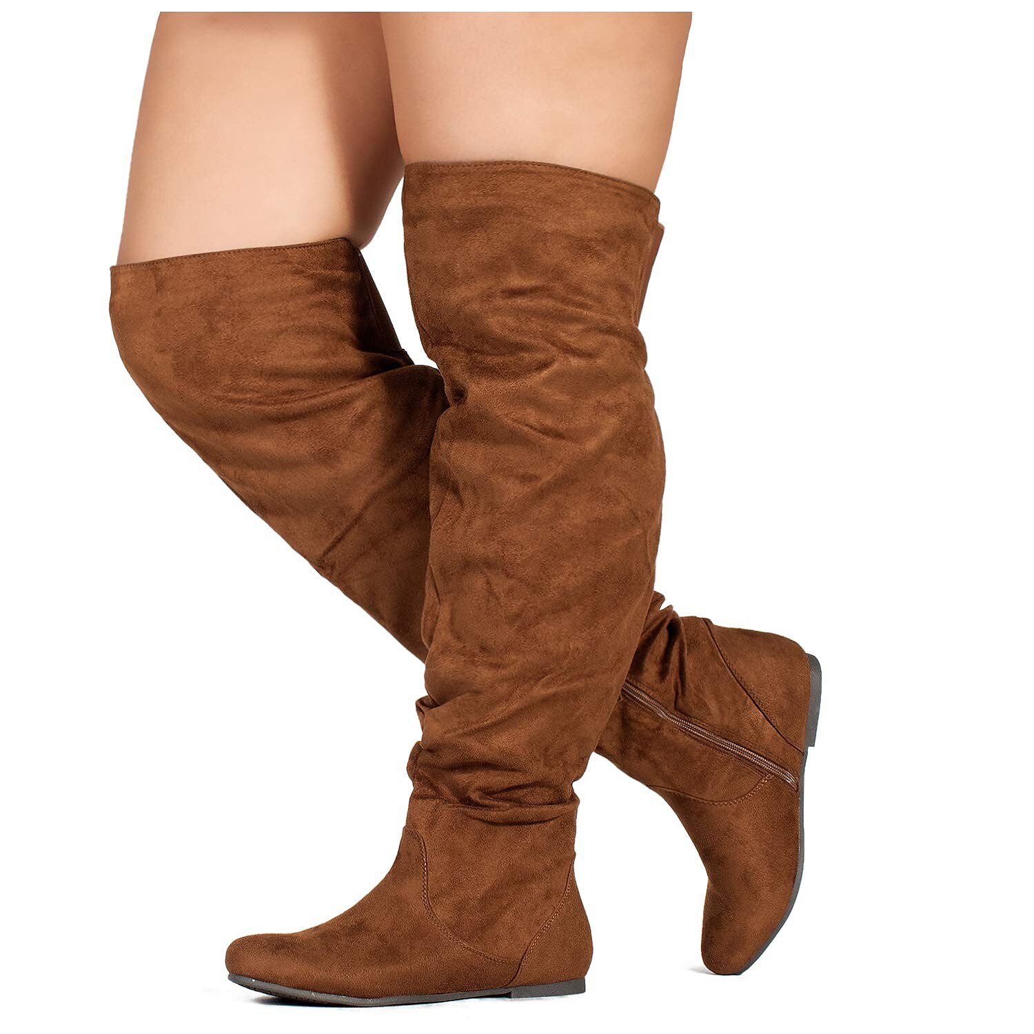 Női Csizmák Fordított bőr cipő Slouchy Boots Extra méret Szabadtéri Napi Tömör szín Térd fölé érő csizmák Középborjú csizma Tél Cipzár Lapos Kerek orrú Alkalmi Kényelmes minimalizmus Fordított bőr 2025 - $54.99 –P17