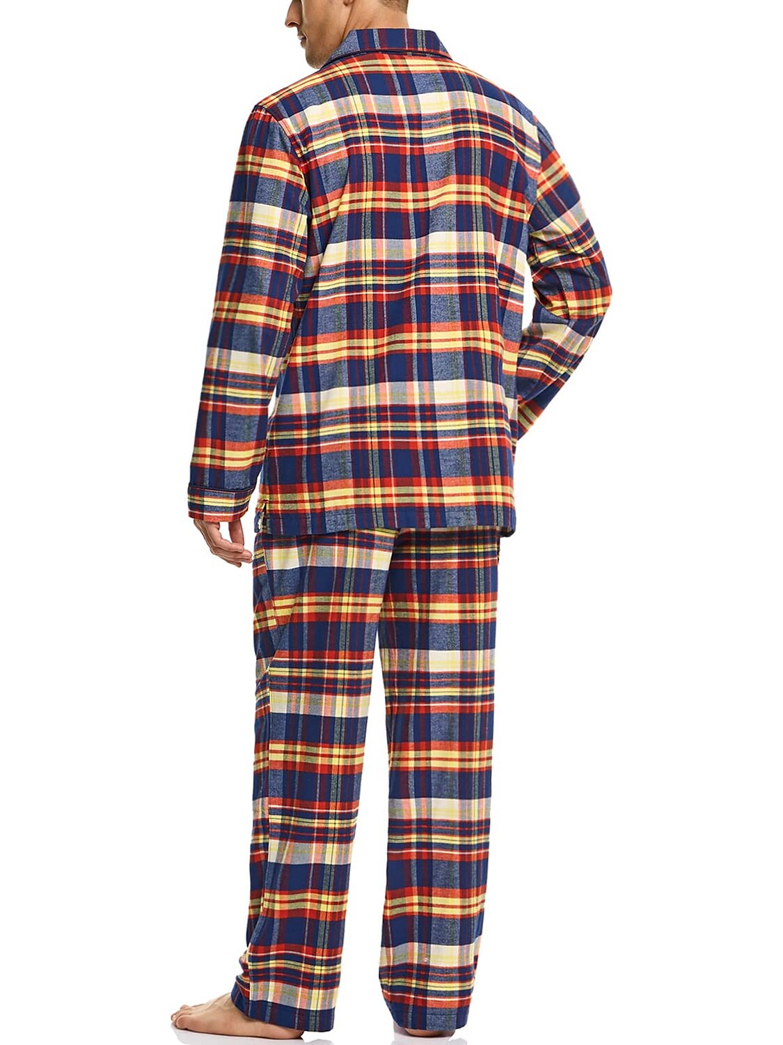 Homens Loungewear Roupa de Dormir Conjunto de Pijama Top e calça de pijama 2 Peças Xadrez à moda Casual Conforto Casa Diário Algodão Conforto Lapela Manga Longa Camisa Social Calça Com Cordão Cintura de 2025 por $30.99 –P2