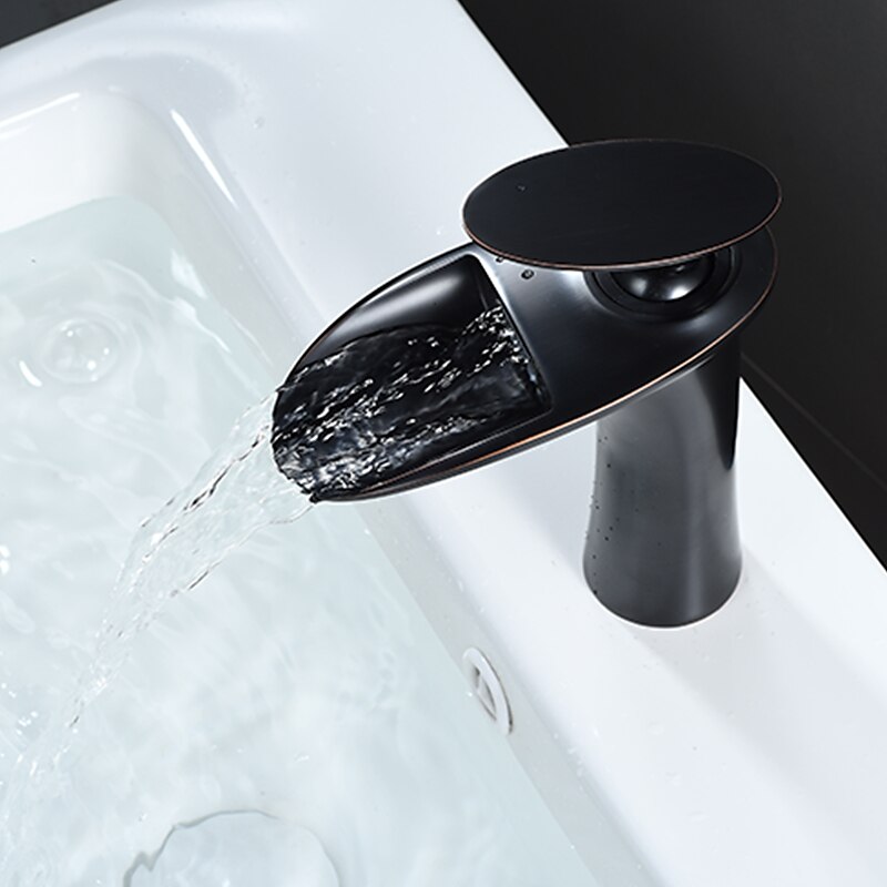 بالوعة الحمام الحنفية - شلال مطلي / طلاء ملون في وسط التعامل مع واحد ثقب واحدBath Taps 2025 - $105.99 –P1