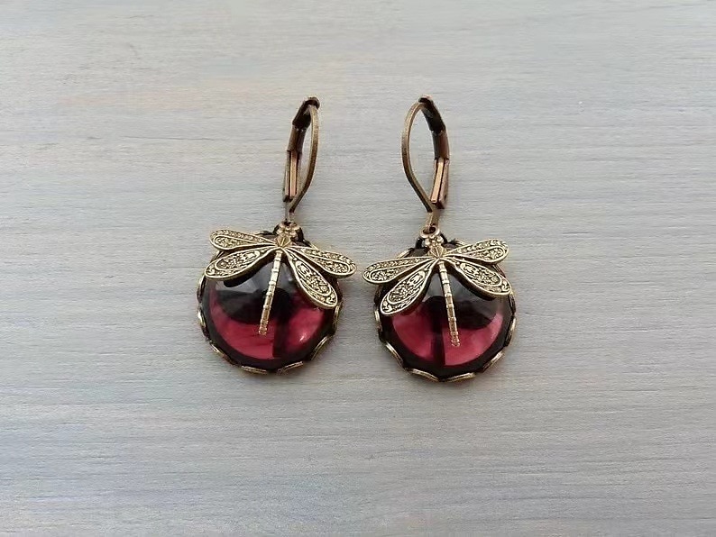 1 Paar Vintage-Ohrhänger mit libellengrünem Kristall, Boho-Ohrringe, Schmuckpakete, Muttertagsgeschenke, Geburtstagsgeschenke, Weihnachtsgeschenke, Geschenke für Frauen und Mädchen, Partygeschenke 2025 - $9.49 –P4