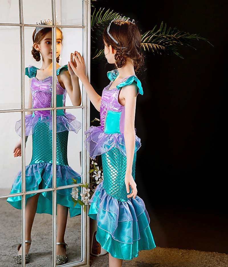 Sirène Sirène Princesse Aqua Robe Costume de soirée à thème Cosplay for Fille Enfant Carnaval Mascarade de 2026 ? $38.99 –P4