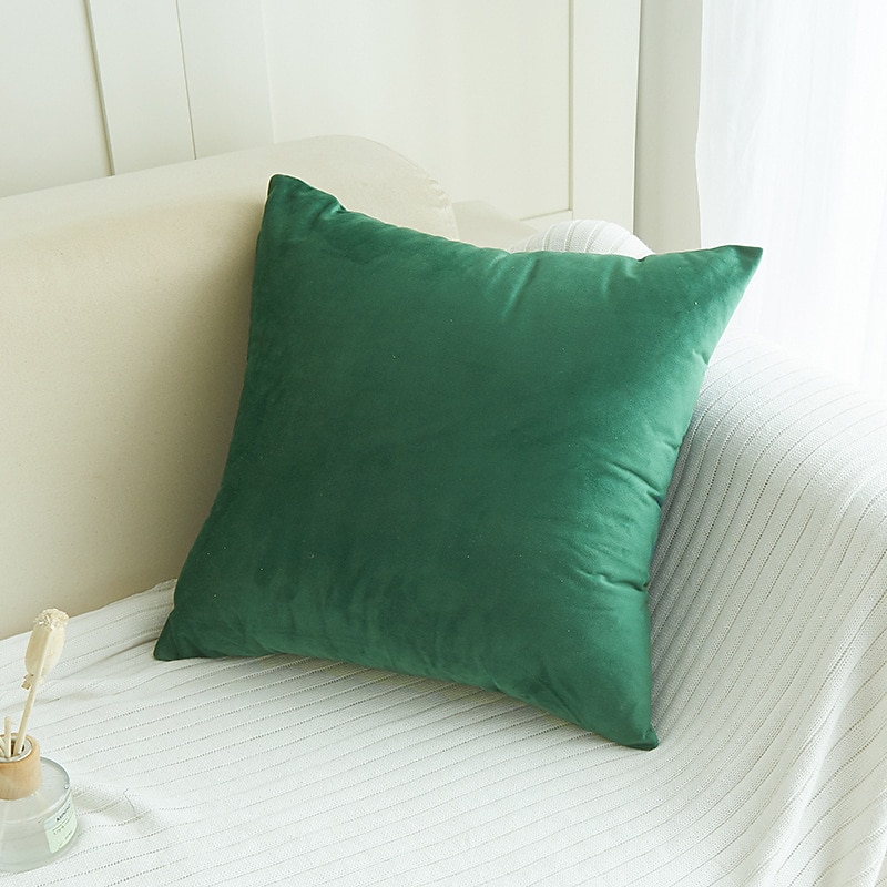 dekoracyjne poduszki do rzucania aksamitna rzuć poszewka na poduszkę jednokolorowe do sypialni salon sofa kanapa krzesło różowy niebieski szałwia zielony fioletowy żółty spalony pomarańczowy 2025 - $7.99 –P15